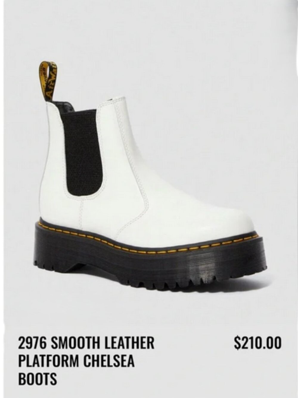 Dr Martens 2976 Quard Smooth Leather Platform Boots size 8m / 9L